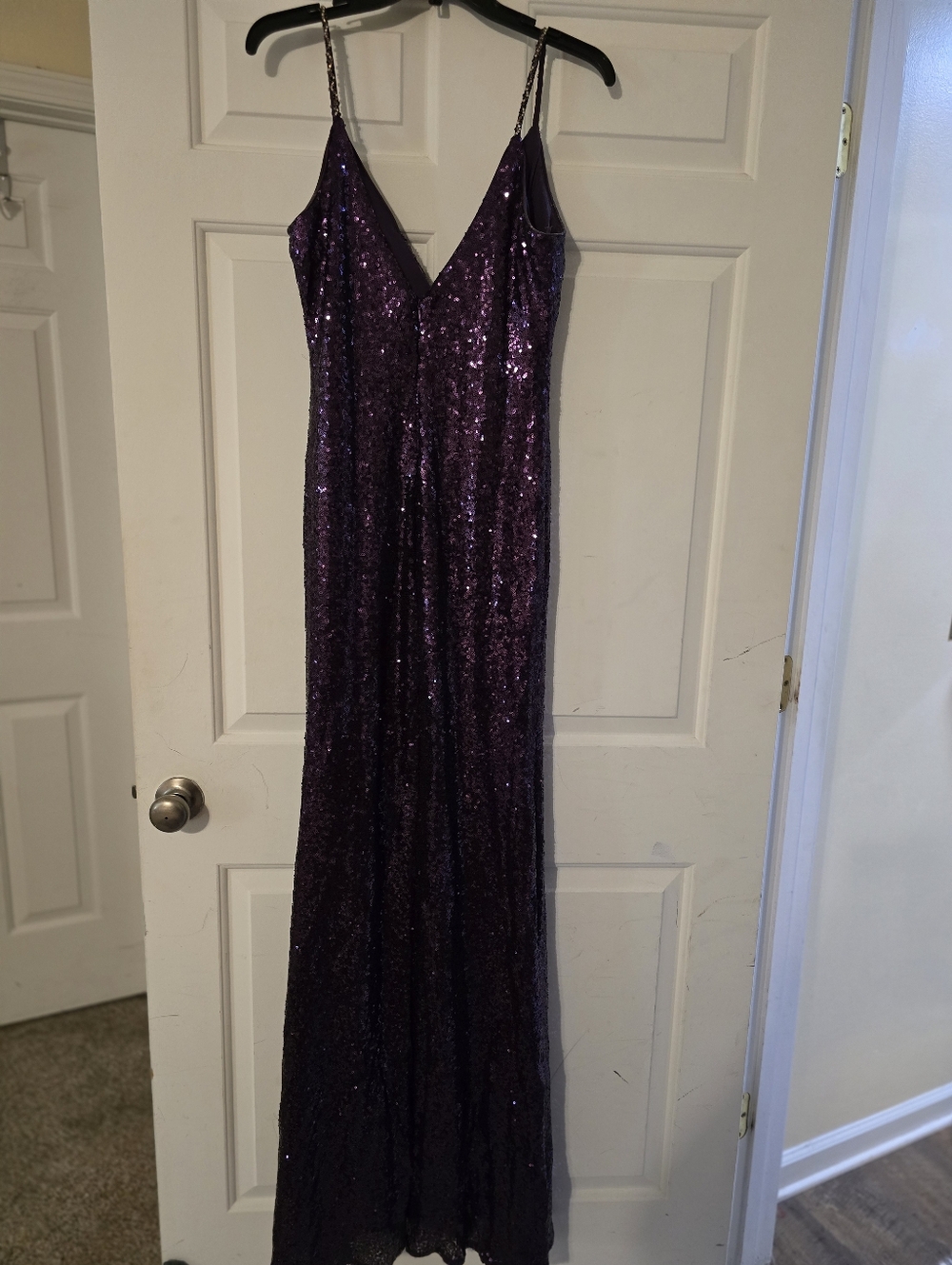 Dancing Queen Deep Purple Sequin Slip Gown - Picture 4 of 9